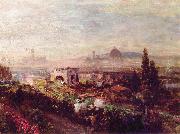 Oswald achenbach View over Florence oil